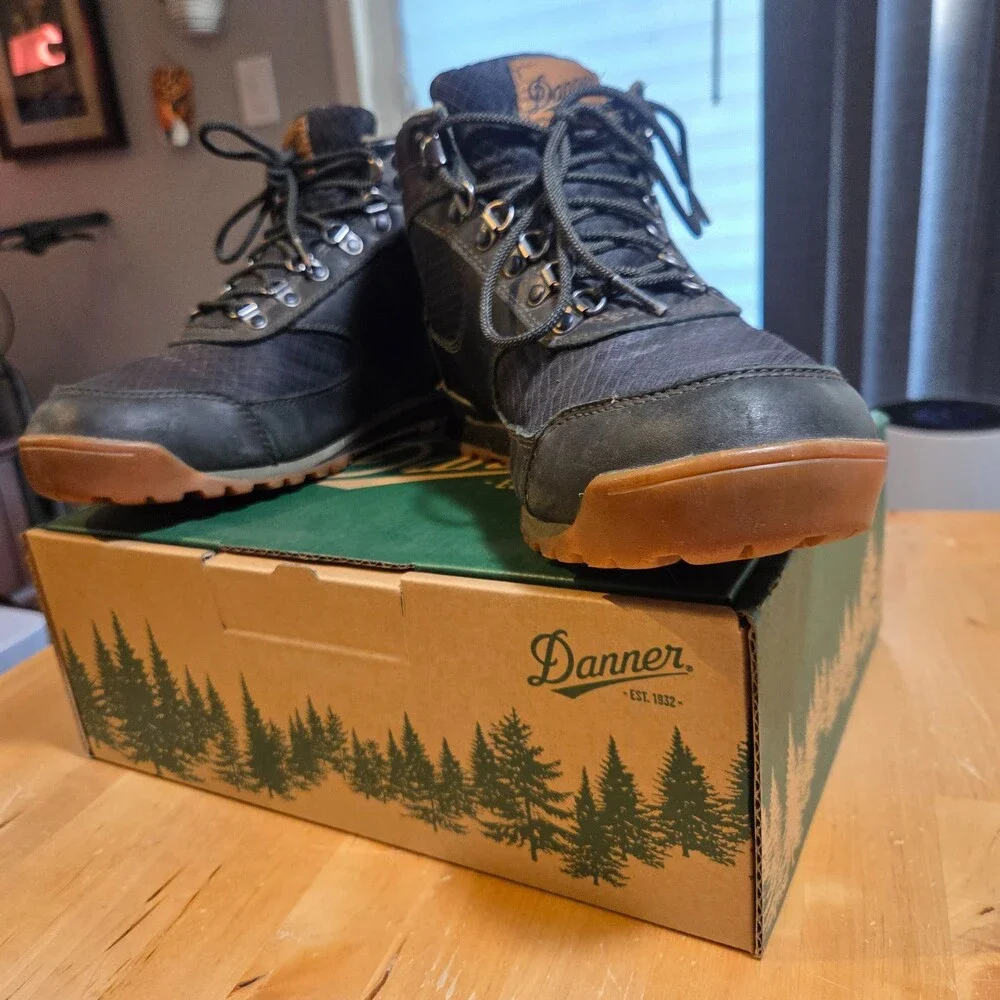 Danner Jag Midnight Black Boots Men's 9D Leather Hiking Waterproof DWR Used